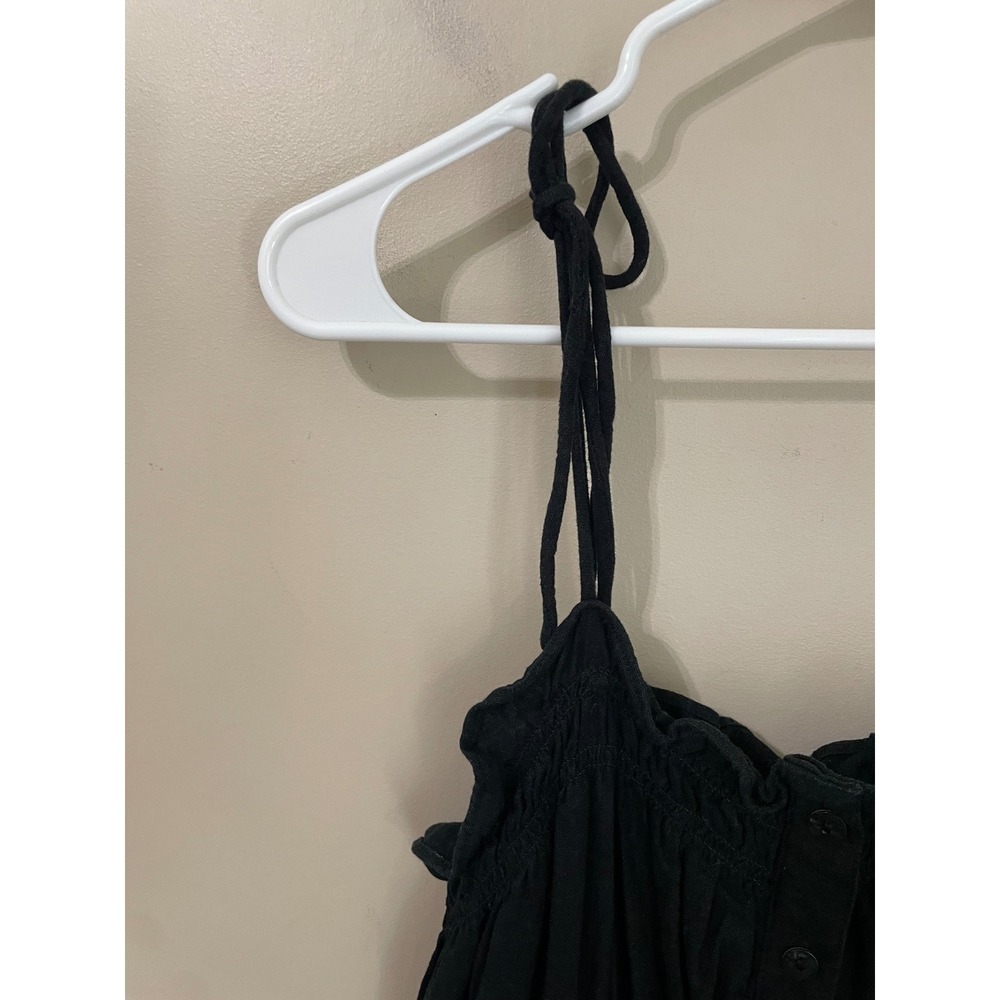 Universal Thread Black Linen Blend Button Front Smocked Midi Sundress Size M - Picture 8 of 8